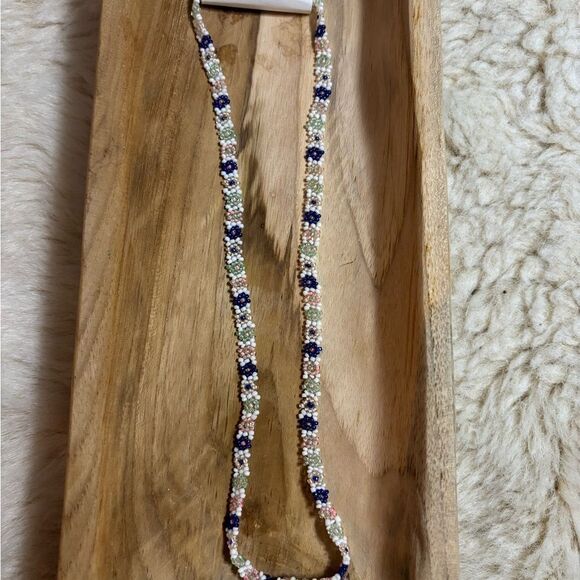 J. Crew Jewelry - J. Crew Blue and White Beaded Necklace